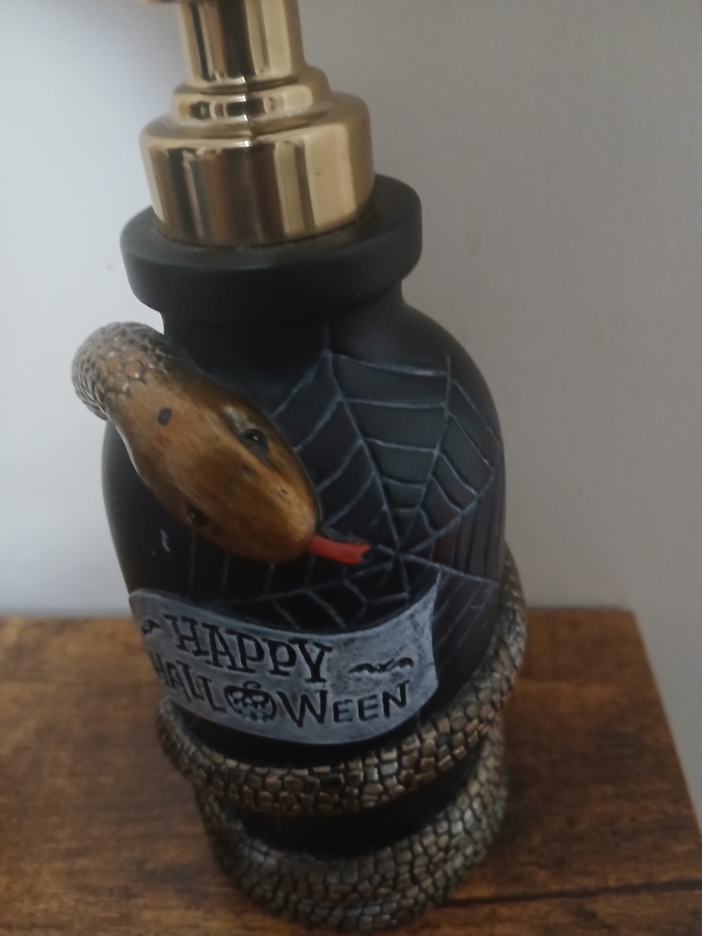 Halloween Snake Reptile Decor Hand Soap  Bottle - Black and Brown